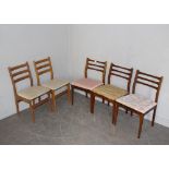Three teak dining chairs and two later examples (5) good used condition.