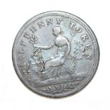 A Field Marshall Wellington half penny token F, an 1889 silver Crown, twenty silver 3d coins and a