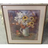 Brenda Inston (British Contemporary) 'Shades of Autumn' still life study in pastels, signed lower
