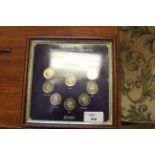 Set of eleven proof coins - Bermuda Brilliant Uncirculated Coin collection, framed, 20.5cm square