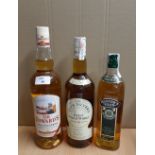 Two 1 litre bottles of blended Scotch Whisky - Sir Edward's & The Glen Silver and a 70cl bottle