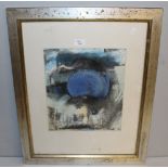Judith Valentine (Local) charcoal & pastels 'Untitled', abstract, unsigned within a card mount and