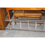A pair of vintage wooden extending ladders 360cm, used, generally good.