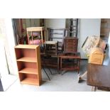 A group of miscellaneous occasional furniture, including small reproduction chest, 1970's chair,