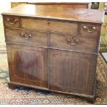 An unusual George III mahogany secretaire map or plan chest (possibly made in Whitehaven), the