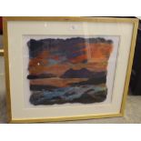 Deborah Esterling, Local, framed felt composition, Lakeland scene 39cm x 49cm good condition.