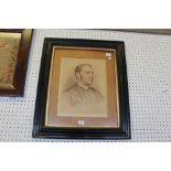 Victorian sepia print, Portrait of a clergy man, the sitter thought to be Reverend H.C.