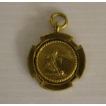 A 9ct gold Isle of Man Football Association Junior Cup Winners medal - Onchan A.F.C, named for L