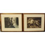 20th Century Spanish, manner of Pablo Picasso (1881-1973) - Two limited edition etchings -