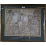 Sutton Nicholls (1668-1729) - Coloured engraving - 'A New Map of the Land of Canaan', 37cm x 49cm,