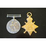 Two WWI medals 1914-1918 medal for S-31928 PTE W. CASE A.S.C, and 1914 (Mons) Star, named to same