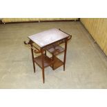 An Edwardian mahogany occasional table, of Japanese influence, the rectangular top with geometric