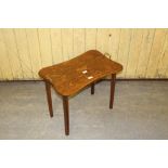 An Edwardian inlaid mahogany tray top occasional table, of shaped rectangular form with foliate