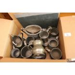 Quantity of Pewter Tankards etc