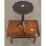 A rectangular coffee table 40cm x 62cm x 39cm and mahogany wine table 51cm used but generally good.