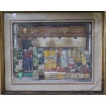 Watercolour - Greengrocer's shop front 'Daisy Buchanan's', Paddington Street, London W1, monogrammed