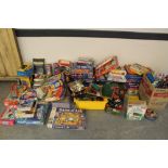 A large collection of vintage board games, children's games Lego etc