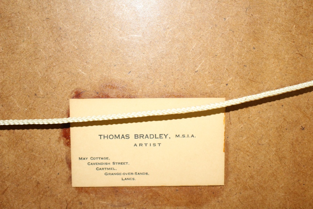 Thomas Bradley (1889-1993) oil on board, still life study, cornucopia vase of spring flowers, signed - Image 5 of 6