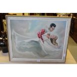 Oil on board, 'Ginger Rogers Dream' from the movie Lady in The Dark (1944), signed and dated Milne