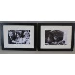 Two modern monochrome movie photographic prints 'James Bond & Scar Face', within card mounts and