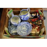 A small selection of Spode Italian pattern wares and some Scottish dolls, generally good condition.