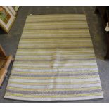 A modern Habitat rug, with repeating geometric design 182cm x 122cm slight staining and edge wear