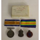A 1914-1918 British war medal, named to 21453 PTE A GABBOT R A M C with original card box,
