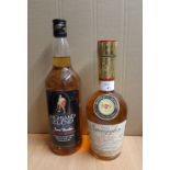 Old 75cl bottle Old Smuggler blended Scotch Whisky, Italian import and a 1 litre bottle Highland