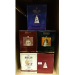 Five 70cl Bells Christmas blended Scotch Whisky decanters - 1995, 1996, 1997, 2000 & 2001, all