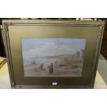 Edward C Booth (1821-1893) Watercolour - 'Sandsend’ signed and dated 1891 within a gilt card mount