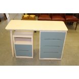 Two items of painted mid century bedroom furniture, comprising a dressing table, 78cm x 116.5cm x