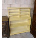 A modern lightwood bookcase/storage unit 122cm x 107cm x 35cm good used condition.