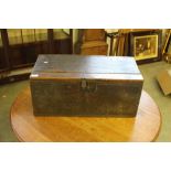 An 18th century oak bible box, the sloped top and facia with incised and dog tooth decoration to the