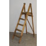 A pair if vintage Silver Spruce 'Diamond' step ladders, with Royal Warrant 154cm used condition with