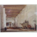 After Sir William Russell Flint (1880-1969), signed colour print, Church Interior, 41cm x 55cm,