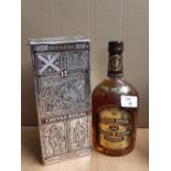 1 litre bottle Chivas Regal blended Scotch Whisky, boxed