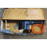 A WorkZone 2300w electric chainsaw, used condition retaining the original card box
