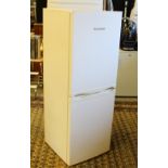 A Montpellier fridge freezer 152cm x 53.5cm x 56cm in used condition, requires cleaning.