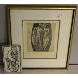 Judith Valentine (Local) etching 'Paola & Francesca' signed and titled in pencil, within card