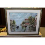 Bernard McMullen (1952-2015) - Pastel - Venetian canal scene, signed, 54.5cm x 75cm, within a card