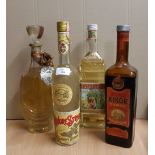 Four vintage bottles of Italian liqueurs - 70cl Giuseppe Alberti Liquore Strega, 1 litre Tuoni &