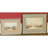 Water colour by Norman. F. Sharman "The Snow Storm Near Buxton" and a picture by the same artist