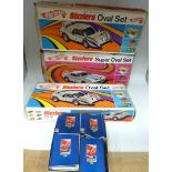 Boxed Super Sizzlers oval set and Two boxed Sizzlers oval sets and box 1988 Matchbox toy brochure We