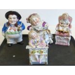 Four Contra Boehme tobacco porcelain jars the largest measures 21cm high We are unable to do