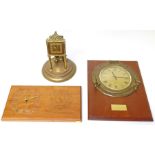 Ships Porthole clock, City of Liverpool clock, and one other brass clock We are unable to do