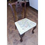 George III mahogany Chippendale style dining chair. We are unable to do condition reports on our