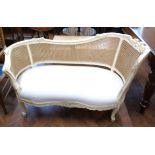 Reproduction French style window seat with double split cane back We are unable to do condition