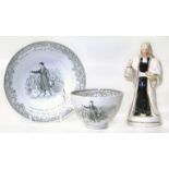 Theobald Mathew (Father Mathew) commemorative cup and saucer circa 1840 printed with the Irish