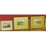 Two watercolours by H.M Krause and one other watercolour We are unable to do condition reports on