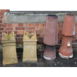 Two pairs of clay chimney pots We are unable to do condition reports on our Interiors Sale